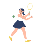 Girl player tennis illustration png