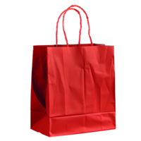 Red paper bag. Paper shopping bag isolated. Zero plastic waste carton shopping bag. Eco friendly substitute to plastic bags png