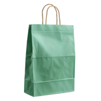 Green paper bag. Paper shopping bag isolated. Zero plastic waste carton shopping bag. Eco friendly substitute to plastic bags png