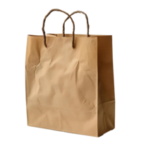 Brown paper bag. Paper shopping bag isolated. Zero plastic waste carton shopping bag. Eco friendly substitute to plastic bags png