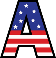 amerikanisch Flagge Alphabete und Nummer 4 .. von Juli Unabhängigkeit Tag png