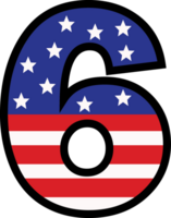 American flag alphabets and number 4th of July Indedendence day png