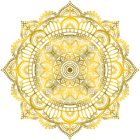 abstract gold mandala floral ornament. png