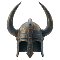 3d rendre de une viking casque avec cornes isolé sur une transparent Contexte png