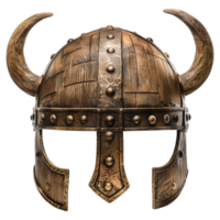 3D render of a Viking helmet with horns isolated on a transparent background png