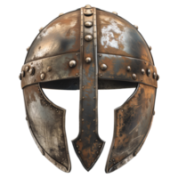 3D render of a Viking helmet with horns isolated on a transparent background png