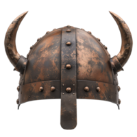 3D render of a Viking helmet with horns isolated on a transparent background png