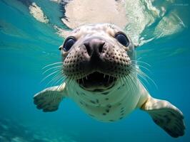 Seal in winter wonderland photo