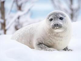 Seal in winter wonderland photo