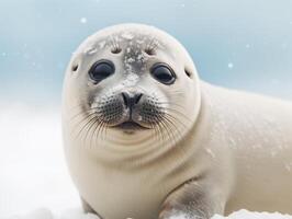 Seal in winter wonderland photo