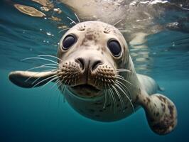 Seal in winter wonderland photo