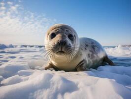 Seal in winter wonderland photo