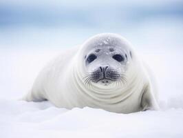 Seal in winter wonderland photo