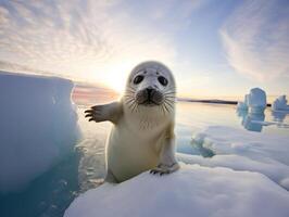 Seal in winter wonderland photo