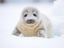 sello en invierno mundo maravilloso foto