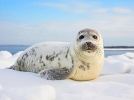 sello en invierno mundo maravilloso foto