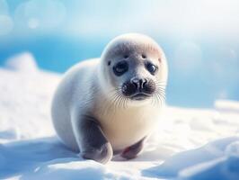 Seal in winter wonderland photo