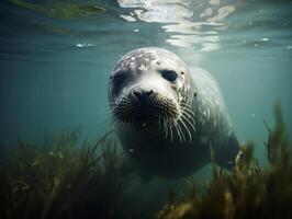 Seal in winter wonderland photo