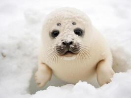 Seal in winter wonderland photo