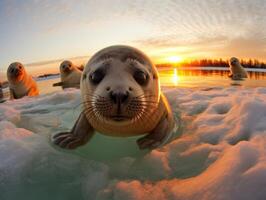 Seal in winter wonderland photo
