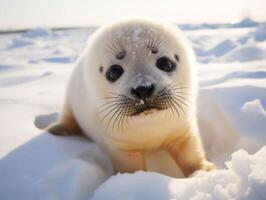 Seal in winter wonderland photo