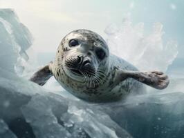 Seal in winter wonderland photo