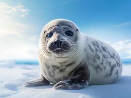 Seal in winter wonderland photo