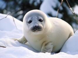 Seal in winter wonderland photo