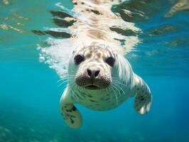 Seal in winter wonderland photo