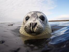 Seal in winter wonderland photo