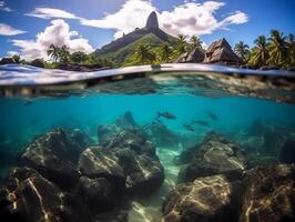 Sharks swimming in crystal clear waters photo