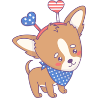 schattig patriottisch hond chihuahua png