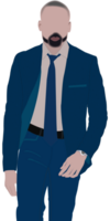 un barbado hombre en azul traje, empresario retrato png