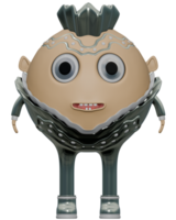 3d personaje extraterrestre Rey plata png