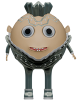3D personage alien king silver png
