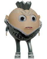 3D personage alien king silver png