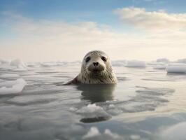 Seal in winter wonderland photo