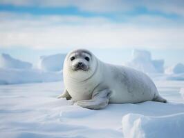 Seal in winter wonderland photo