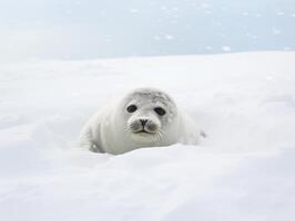 Seal in winter wonderland photo