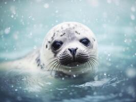 Seal in winter wonderland photo