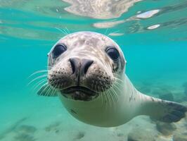 Seal in winter wonderland photo