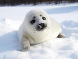 Seal in winter wonderland photo