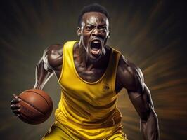 African man dressed in sportswear clearly active and full of energy photo