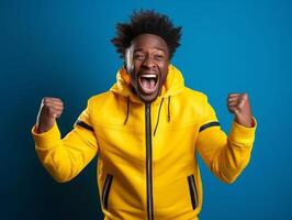African man dressed in sportswear clearly active and full of energy photo