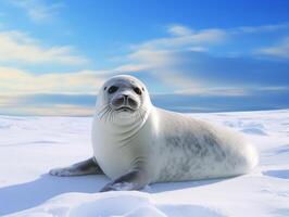 Seal in winter wonderland photo