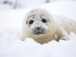 sello en invierno mundo maravilloso foto