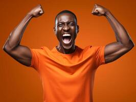 African man dressed in sportswear clearly active and full of energy photo