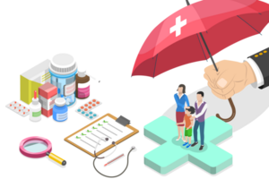 3D Isometric Flat Conceptual Illustration of Family Health Care png