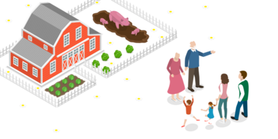 3D Isometric Flat Conceptual Illustration of Family Meeting png