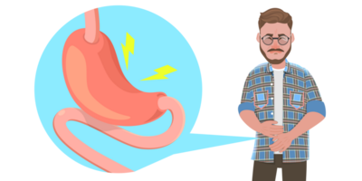 3D Conceptual Illustration of Indigestion and Stomach Pain png